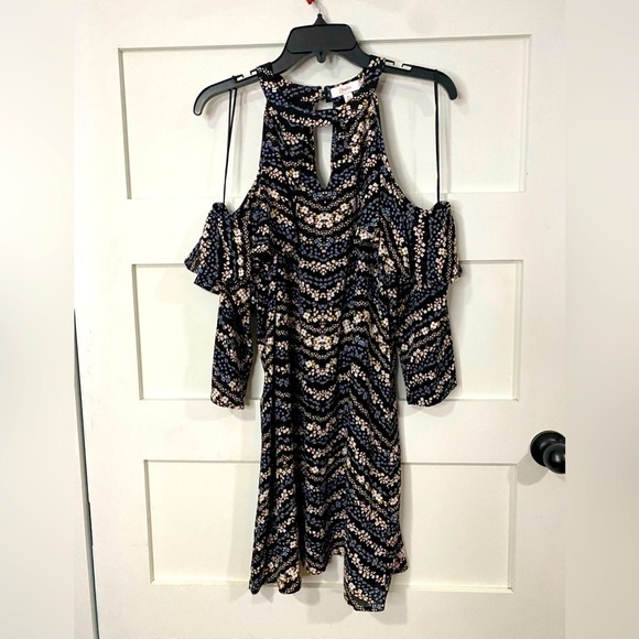 Candies Black Floral Keyhole Dress XL - Picture 1 of 6